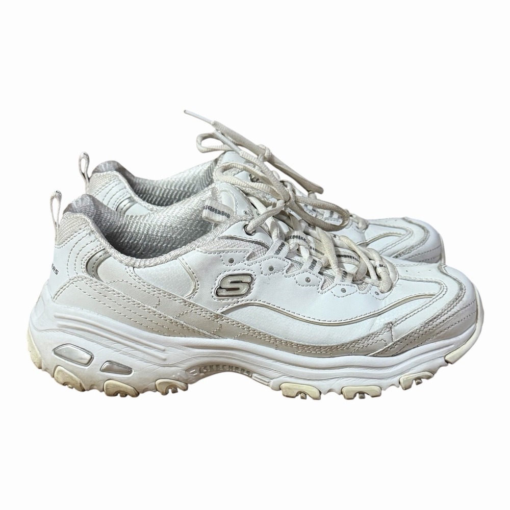 Skechers D Lites Fresh Start 11931 White Tennis Shoes Sneakers Womens Sz 9